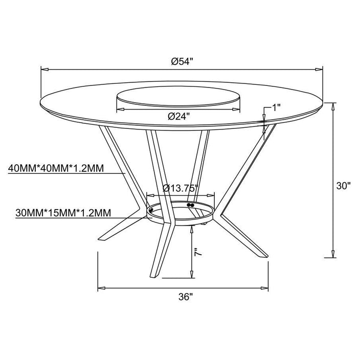 Abby - Mesa De Comedor Redonda Con Lazy Susan - Plata