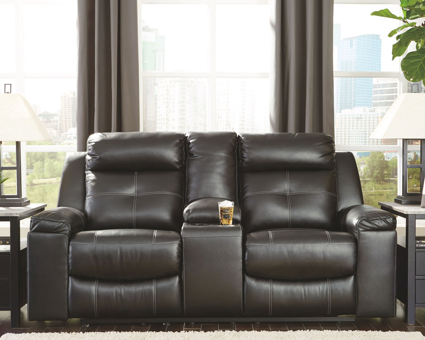 Kempten - Preto - Dbl Rec Loveseat com console