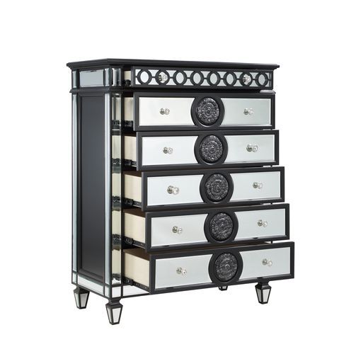 Varian II - Chest - Black Velvet & Black & Sliver Finish