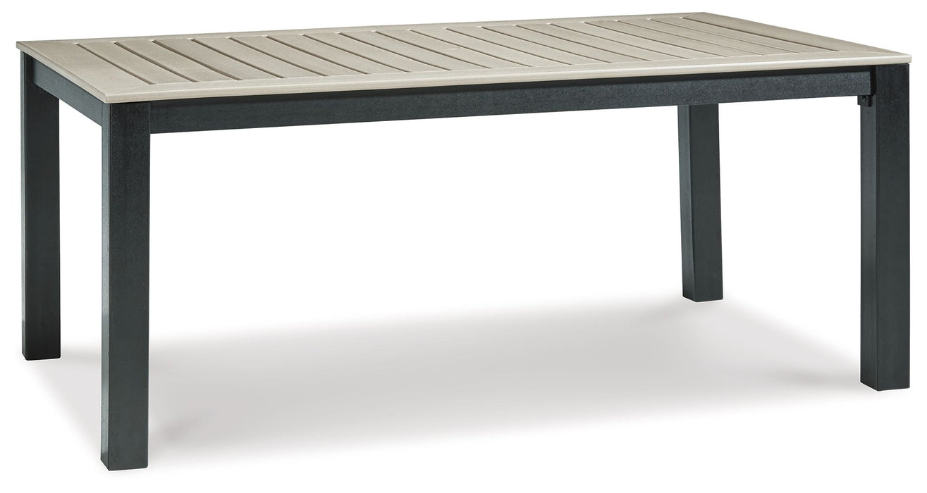 Mount Valley - Negro / Driftwood - Mesa de comedor rectangular con opción Umb