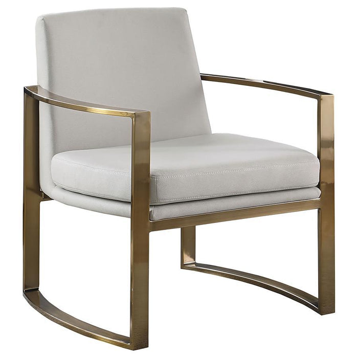 Cory - Cadeira com braço côncavo em metal - Branco