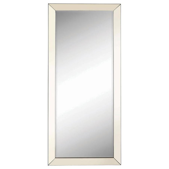 Barnett - Espelho de chão retangular - Prata Pérola