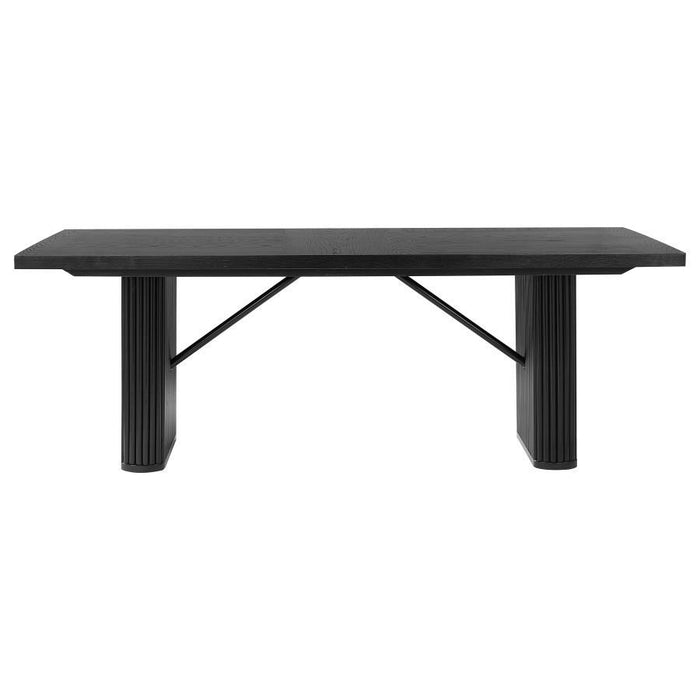 Catherine - Rectangular Double Pedestal Dining Table - Black