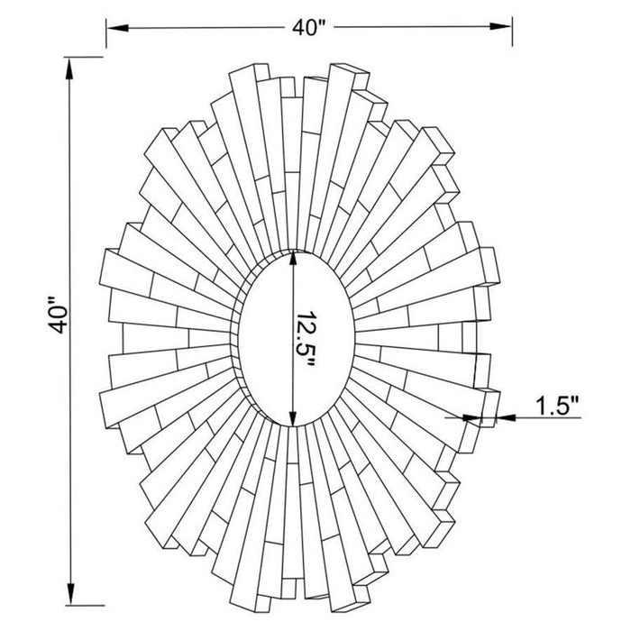 Danika - Espejo circular Sunburst Plata - Plata perla