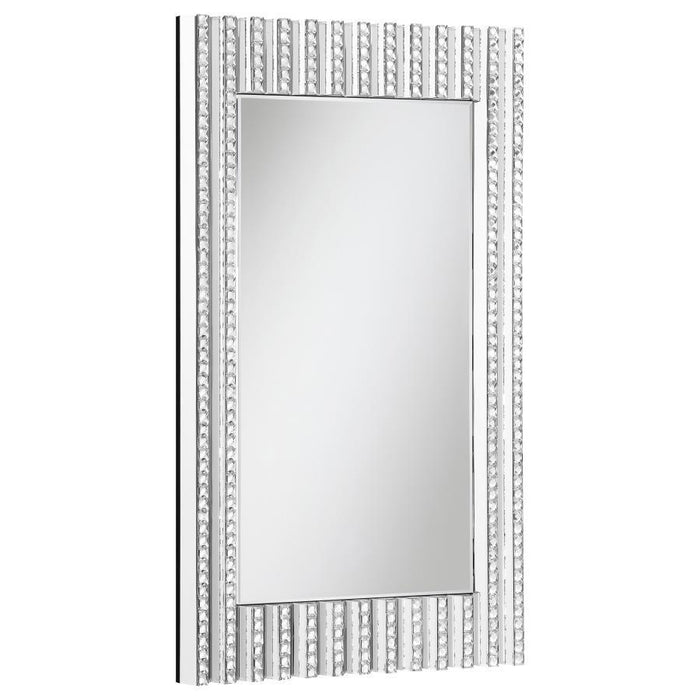 Aideen - espelho de destaque em acabamento prateado - prata pérola