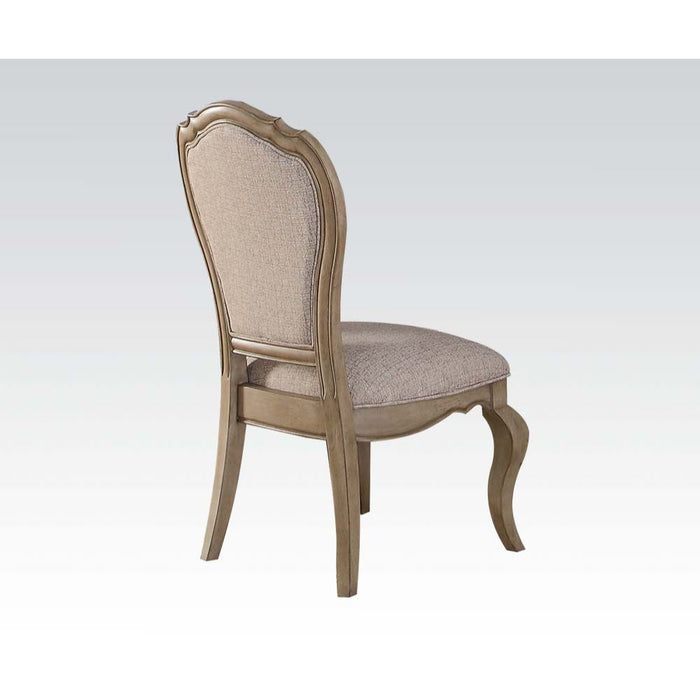 Chelmsford - Silla lateral (juego de 2) - Tela beige y marrón antiguo