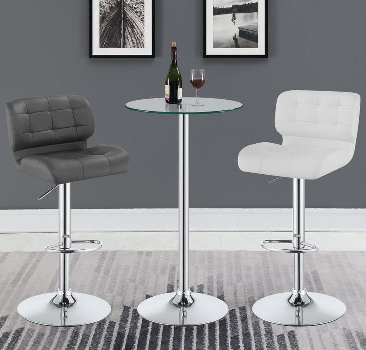 Abiline - Glass Top Round Bar Table - Chrome